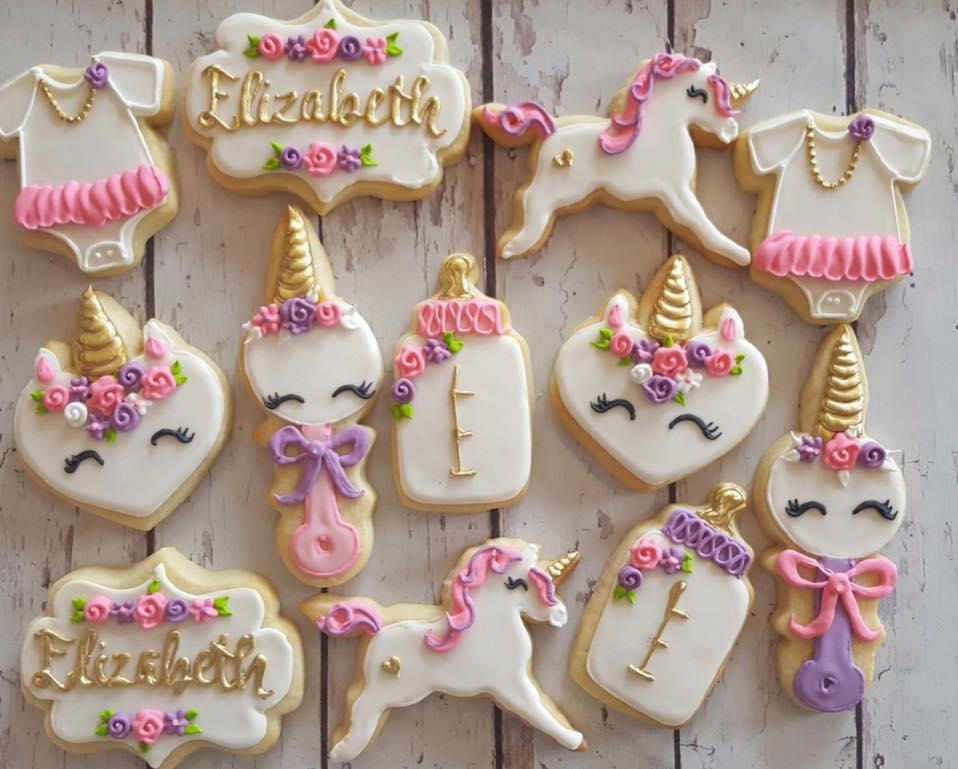 Unicorn Baby Shower Cookies Hayley Cakes And Cookieshayley Cakes