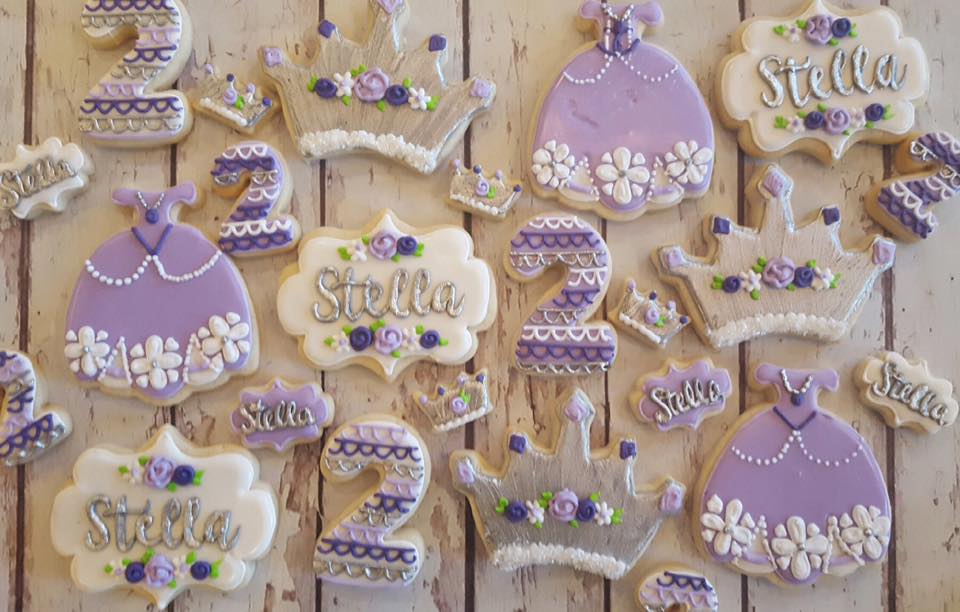 Silver Princess Birthday Cookies