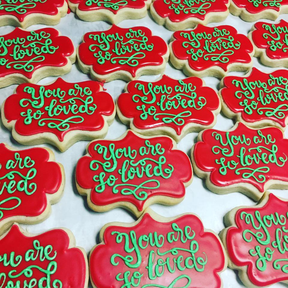 You are so loved, red and mint plaque