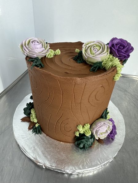 Tree Stump succulent Cake
