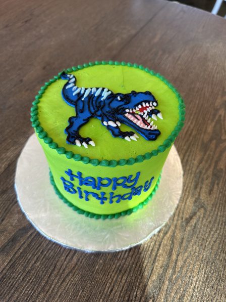 Scary T-Rex dinosaur cake