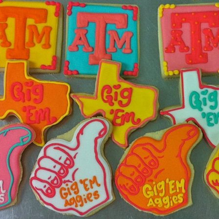 Bright and Cheery aTm graduation cookies