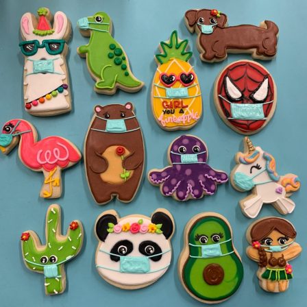 Funny face mask assortment Cookies