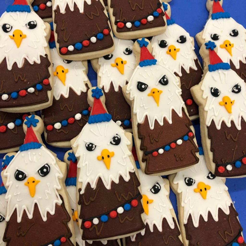Patriotic Eagle Face Cookies Hayley Cakes and Cookies Hayley Cakes