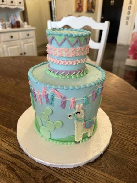 Llama and Cactus Party Cake