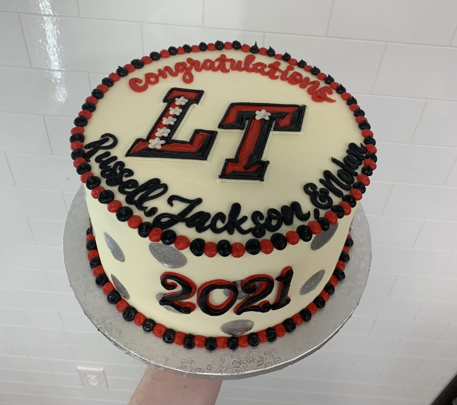 Lake Travis High School Graduation cake Hayley Cakes and Cookies