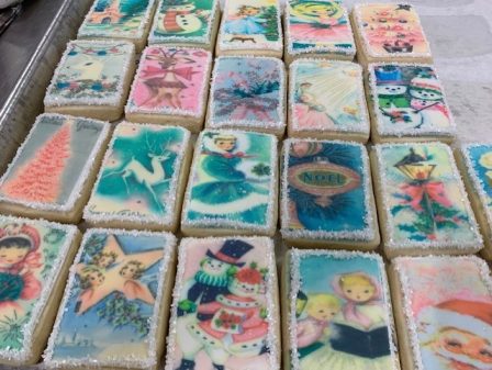 Vintage Christmas Stamp Cookies (24 mid sized cookies)