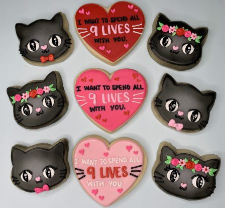 9 Lives Valentine cookies