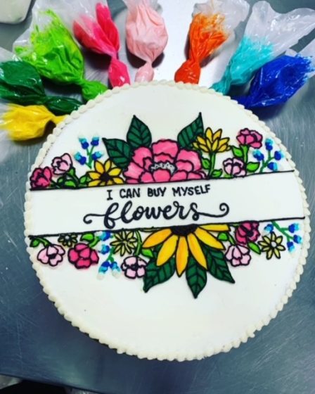 Buy Myself Flowers Cookie Cake