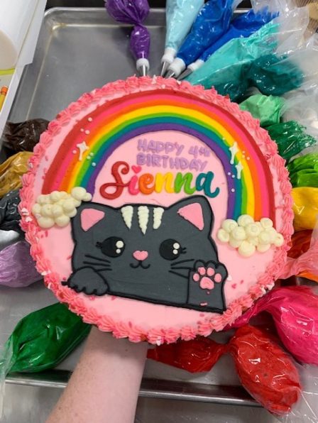 Rainbow Kitty cookie cake