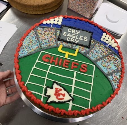 Football stadium cookie cake