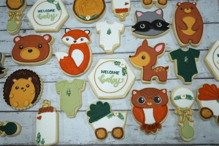 Woodland Animal Baby Cookies