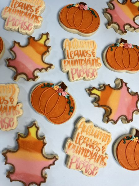 Autumn Leaves and Pumpkins Please Cookie Set