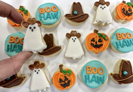 Boo haw mini halloween cowboy cookies
