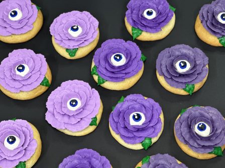 Buttercream eyeball rose cookies