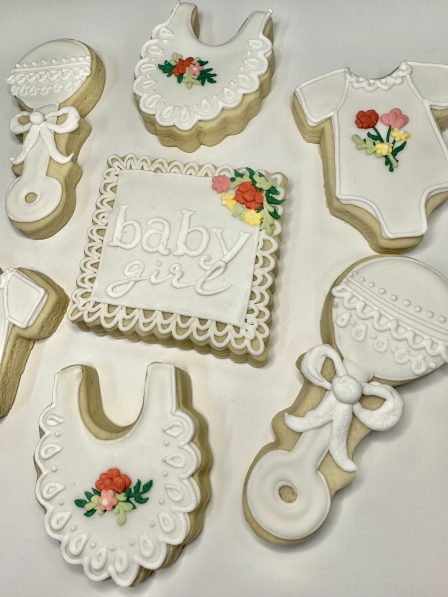 Vintage White Baby girl Cookies
