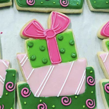 Pink and Green Present Stack