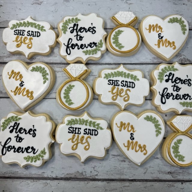 Here's to forever Engagement cookie set of 12 Hayley Cakes and Cookies Hayley Cakes and Cookies