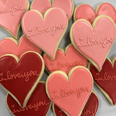 red gradient heart set