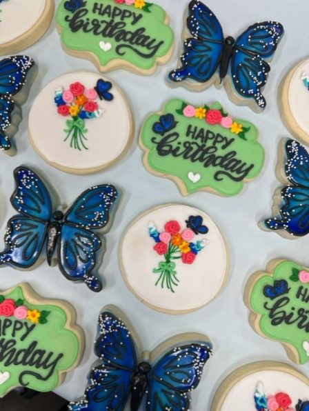 Blue butterfly birthday set of 12
