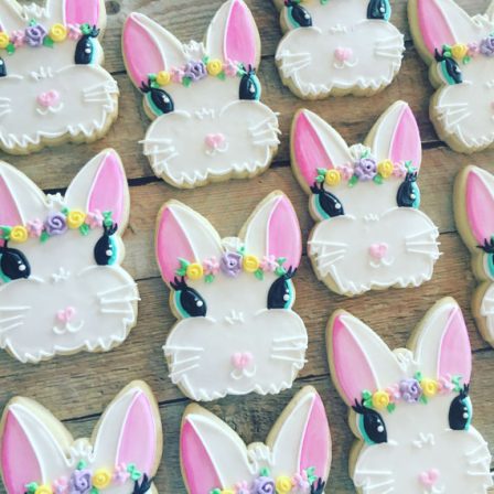 Chic Bunny Face Cookies, set of 12