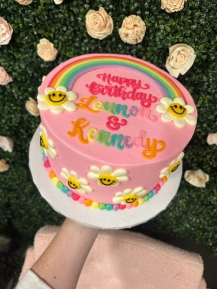 Rainbow design custom cake