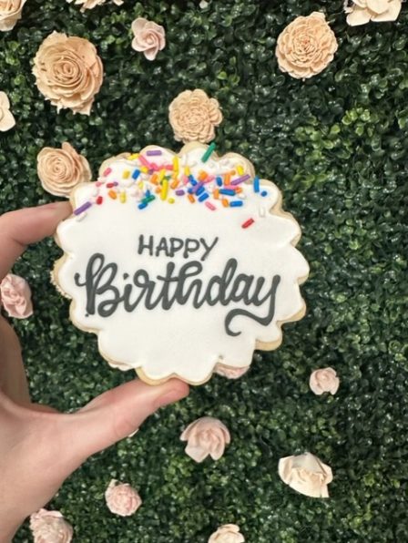 Falling Sprinkle Happy Birthday Cookie