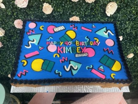 90's theme cookie cake