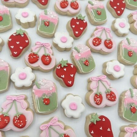 Mini strawberry Matcha mini cookie 4 pack