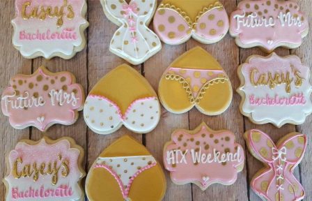 Pink and Gold bachelorette cookie set of 12