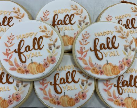 happy fall y'all cookie