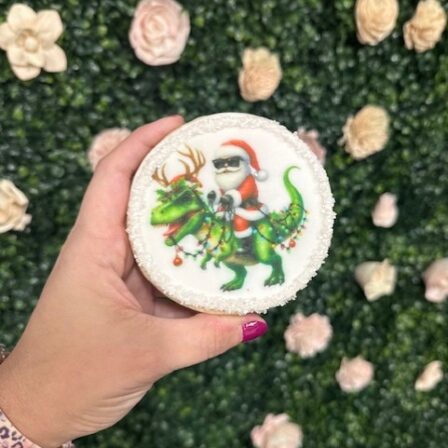 T-rex santa Cookie