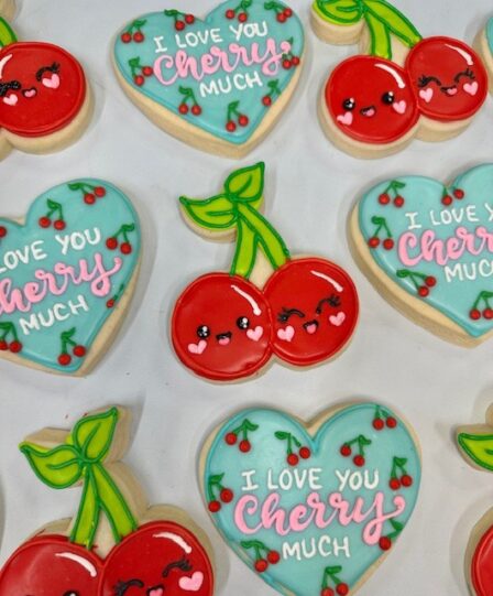 I love you cherry much, Valentines cookie set of 12