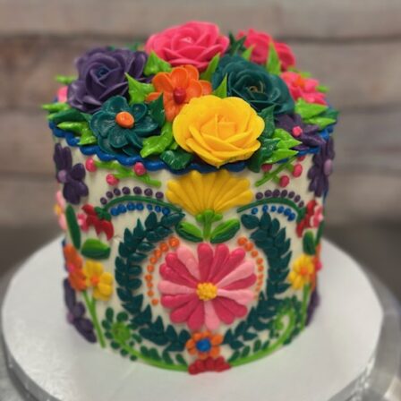 fiesta embroidery cake