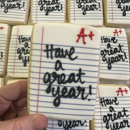 have a great year, notebook paper cookie