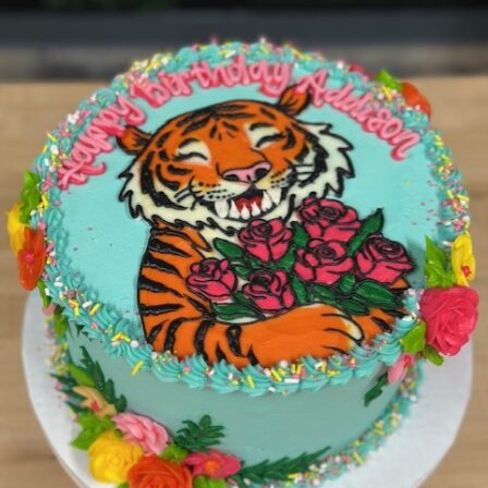 Happy tiger birthday cake