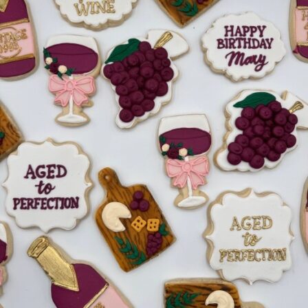 Wine Aged to perfection, birthday cookie set of 12