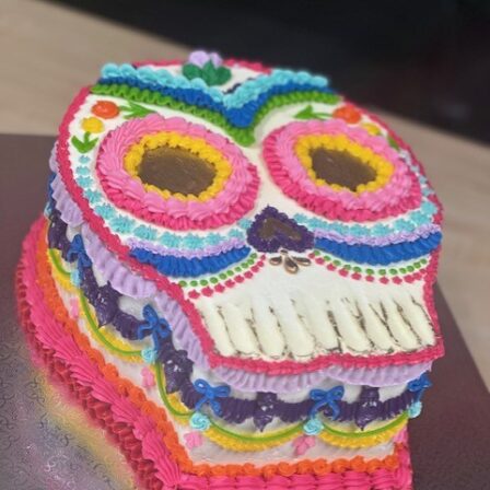 Sugar Skull Sheet Cake