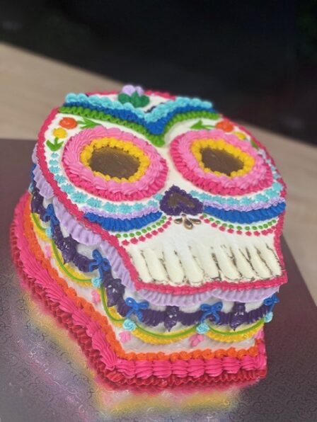 Sugar Skull Sheet Cake