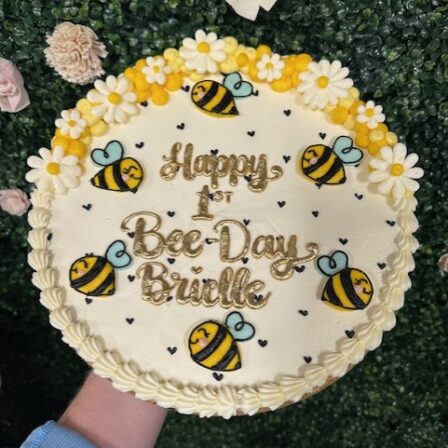 happy BEE day cookie cake