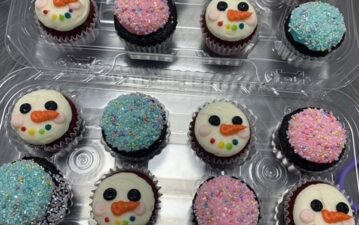 Mini Snowman Cupcakes