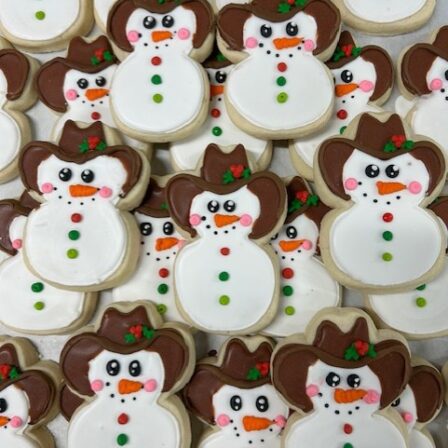 cowboy snowman cookies, set of 12