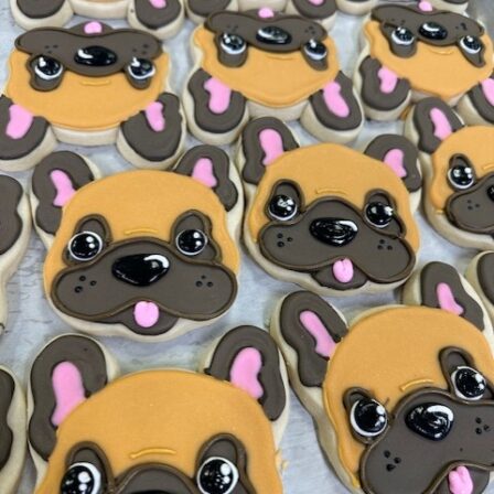 Frenchie dog cookie