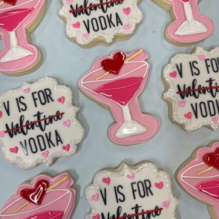 V is for Vodka Valentines Cookie set of 12
