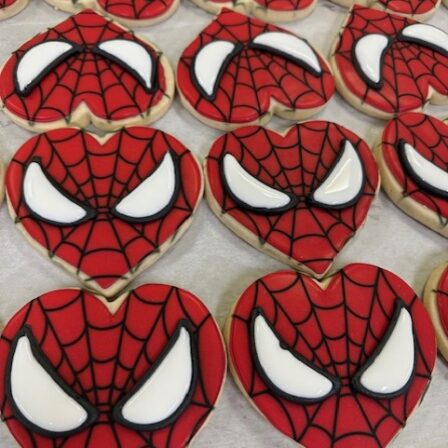 Spiderman heart valentine cookie