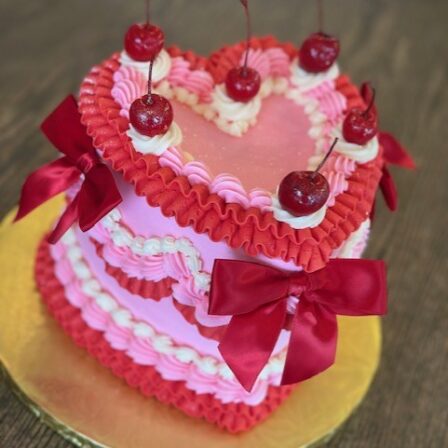 ATX CLASS:  Vintage Valentine Heart Cake Class, SATURDAY FEB 7TH, 10am - 12pm