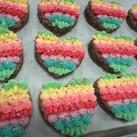 valentines heart, personal buttercream cookie cakes