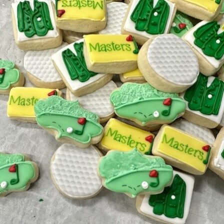 Master's themed golf mini cookies