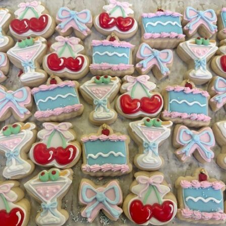 Mini sweet cherry birthday cookie set of 36