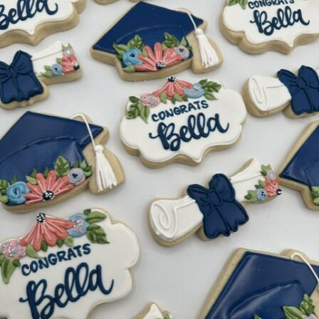 Floral frenzy graduation cookie set of 12